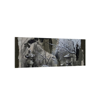 Winter Moonlit Garden Dark Texture Canvas Art | Moody Decor