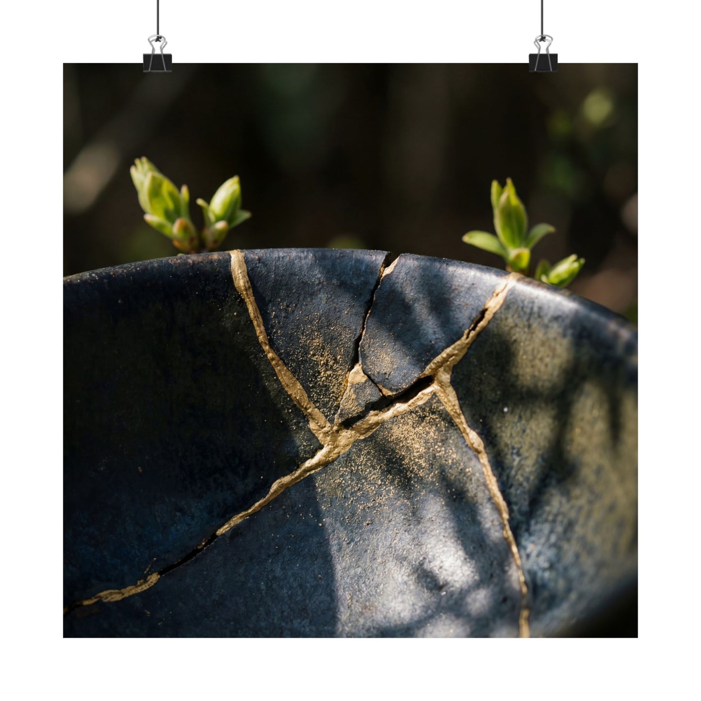 Spring Broken Pottery Shadow Zen Wall Art Print | Moody Decor