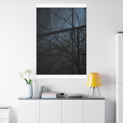 Moonlight Shadow Play Canvas Art - Dark Japandi Shibui