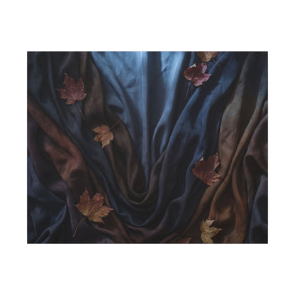 Silk Drape Canvas Art | Autumn Dark Japandi Moody Minimal Art
