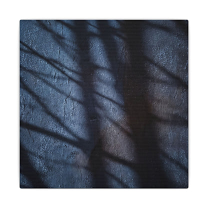 Dark Japandi Shadow Play in Moonlight | Moody Minimal Canvas Art