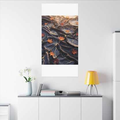Golden Hour Silk Drape Canvas Art - Kintsugi Shibui