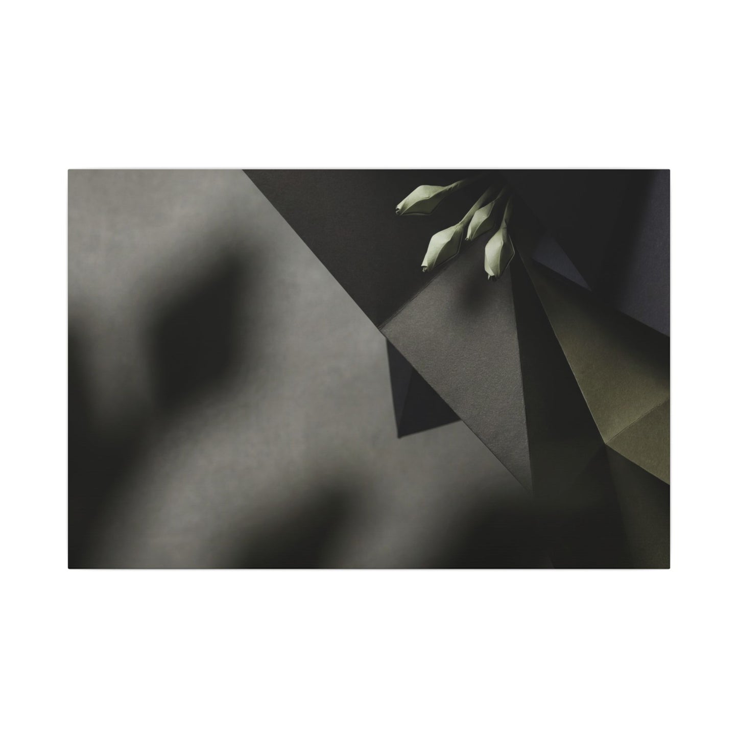 Paper Fold Moody Minimal Canvas Art | Luxurious Dark Japandi Art