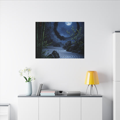 Serene Rock Garden Canvas Art - Enso Zen