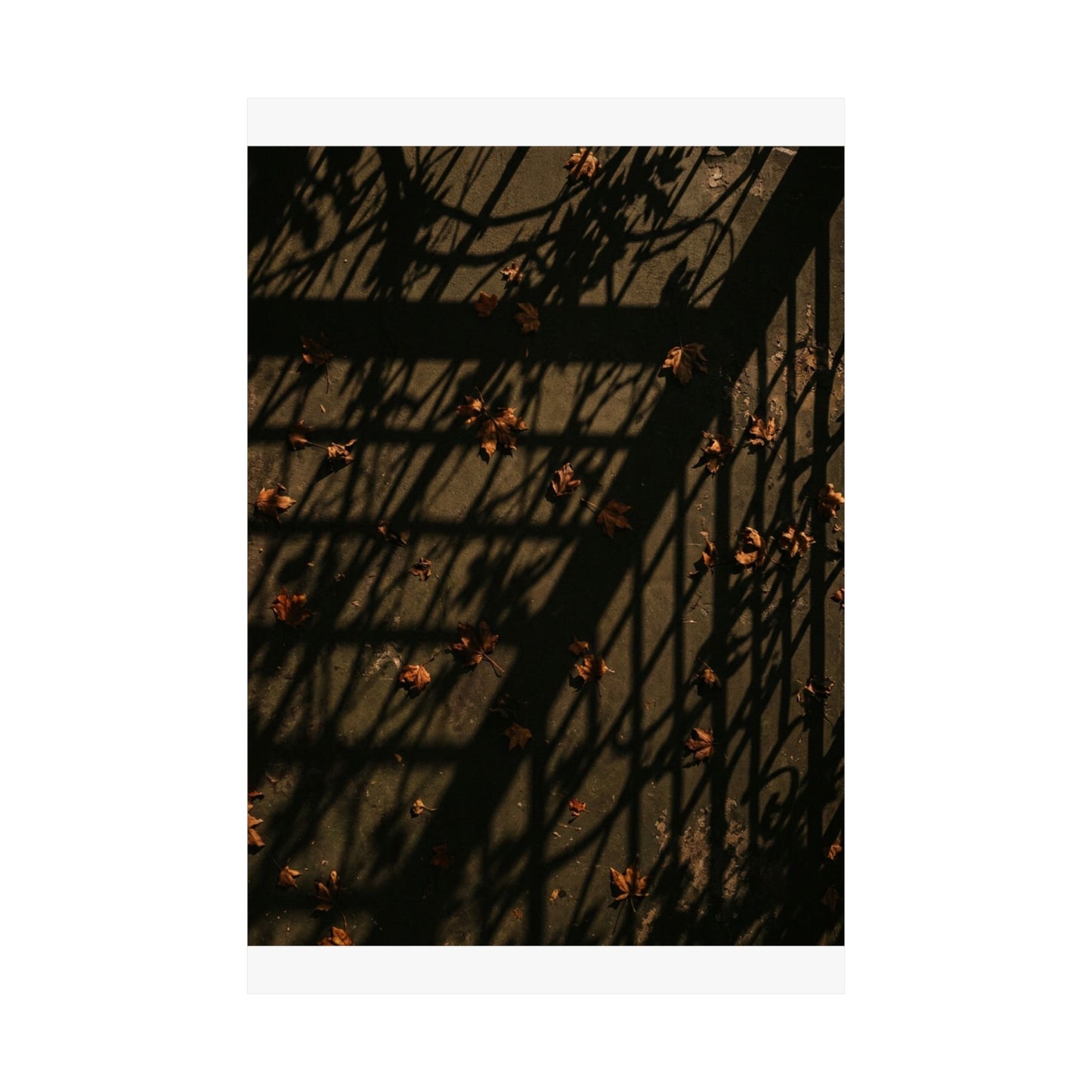 Kanso Shadow Play Wall Art Print - Dark Japandi Moody Minimal