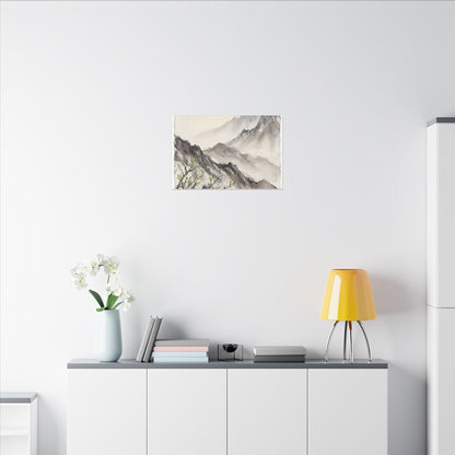 Spring Mountain Mist Texture Canvas Art | Warm Decor