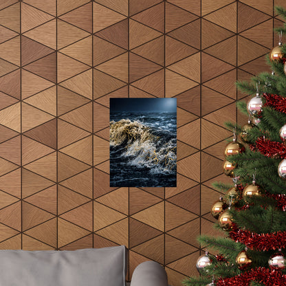 Beautiful Ocean Wave Wall Art Print - Gold Vein Kintsugi