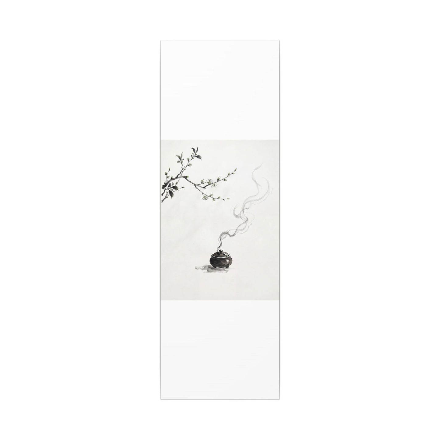 Calm Incense Smoke Canvas Art - Sumi E Zen