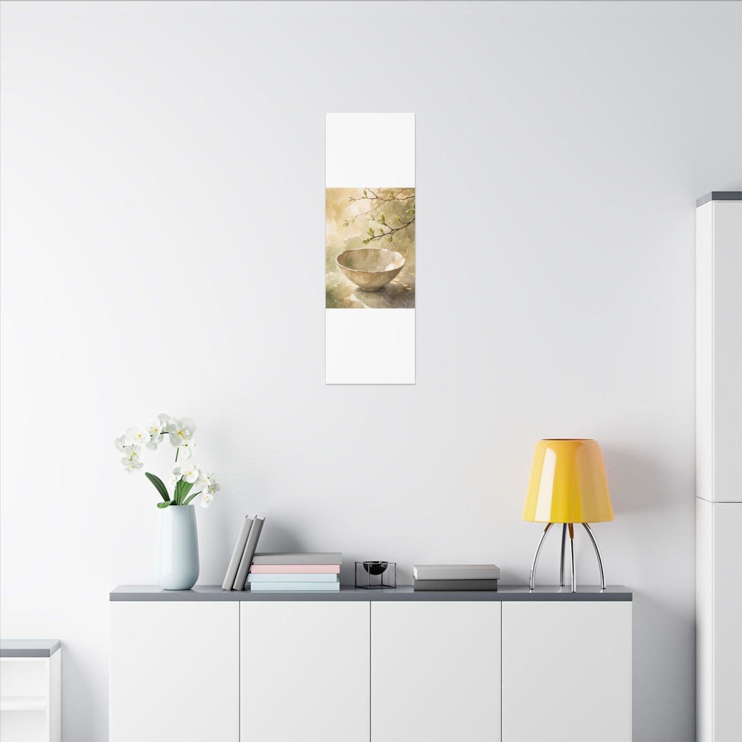 Warm Ceramic Bowl Canvas Art - Watercolor Japandi