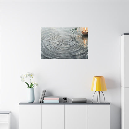 Water Ripple Sumi E Canvas Art | Calm Zen Art