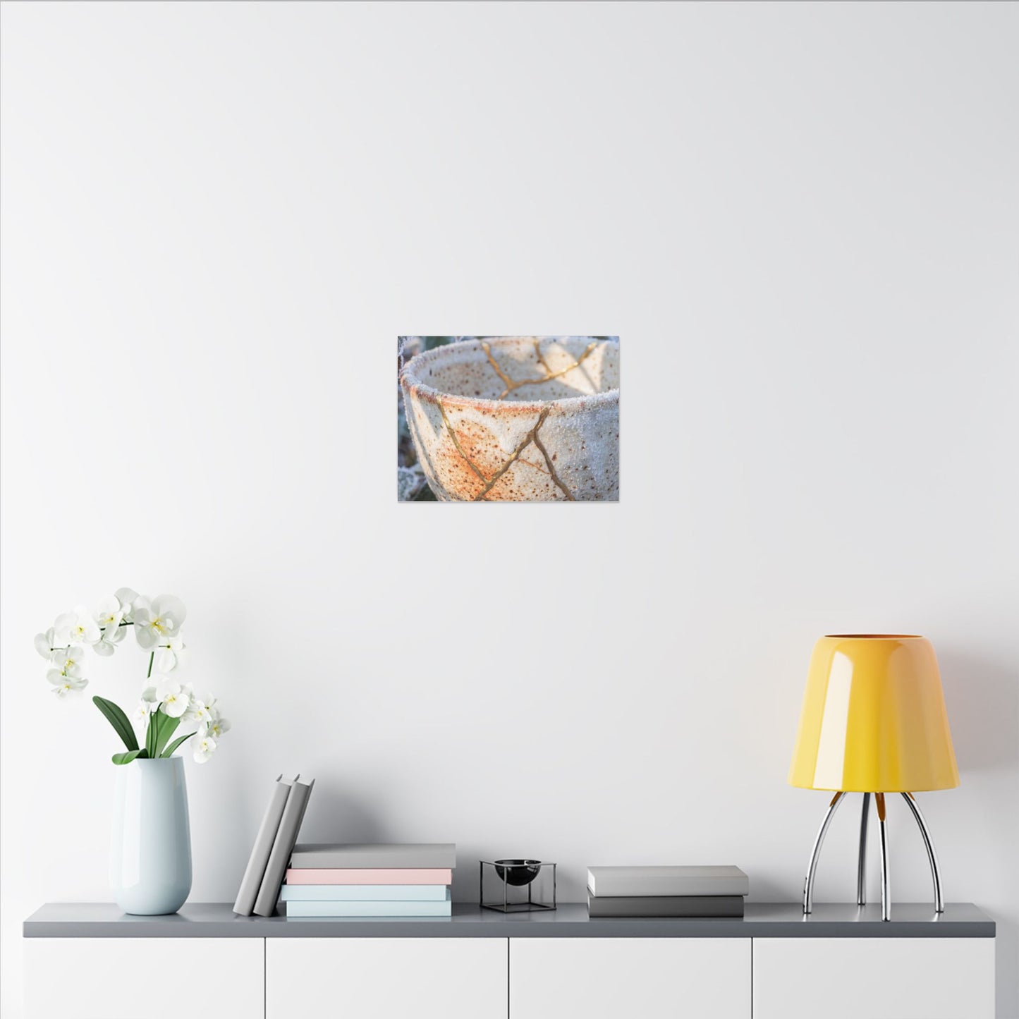 Resilient Ceramic Bowl Canvas Art - Gold Vein Kintsugi