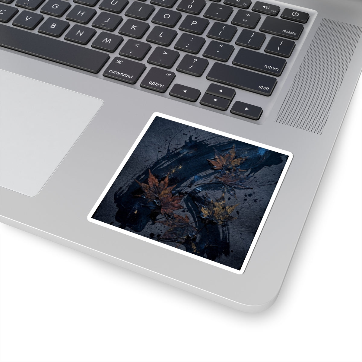 Sophisticated Ink Brushstroke Sticker - Dark Texture Dark Japandi Art Print