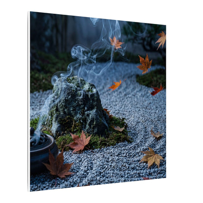 Autumn Incense Smoke Karesansui Canvas Art | Calm Decor