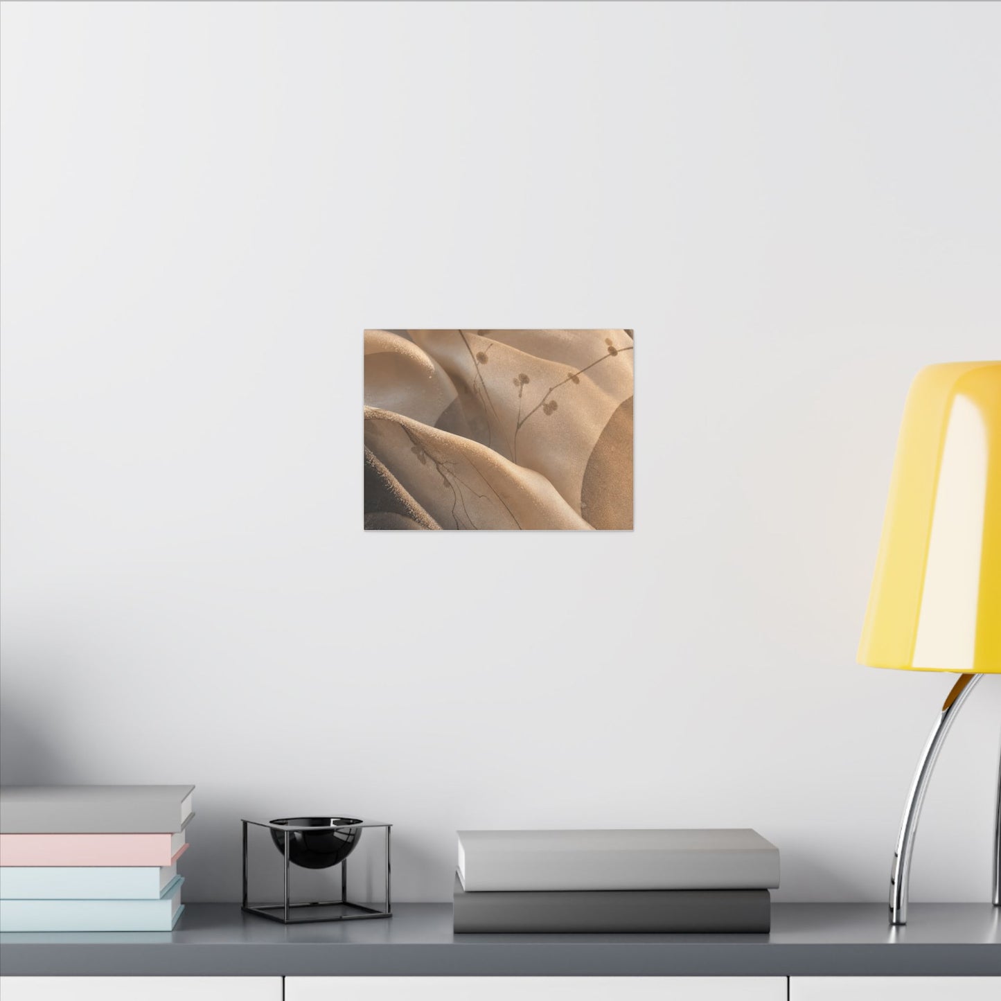 Japandi Silk Drape in Golden Hour | Japanese Pattern Canvas Art