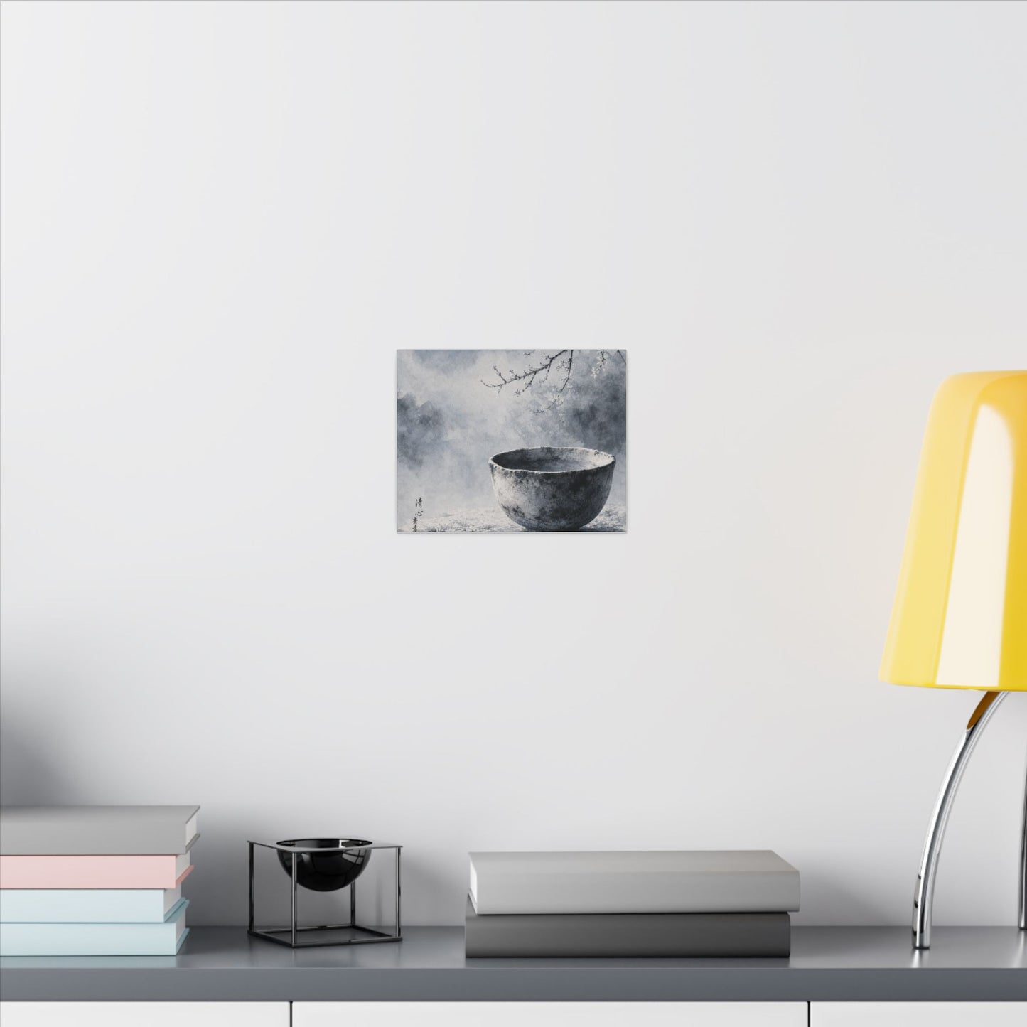 Seijaku Ceramic Bowl Canvas Art - Zen Sumi E