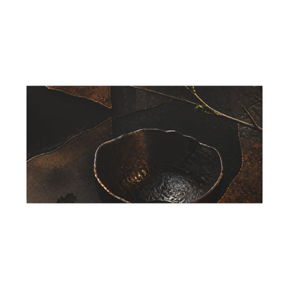 Atmospheric Ceramic Bowl Canvas Art - Shadow Zen Dark Japandi