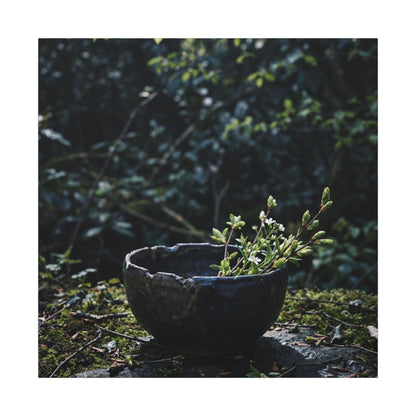 Dappled Ceramic Bowl Canvas Art - Dark Japandi Datsuzoku