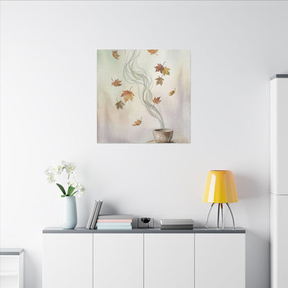 Incense Smoke Canvas Art | Autumn Japandi Watercolor Art