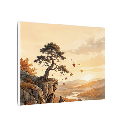 Pine Tree Autumn Canvas Art | Japandi Warm Design