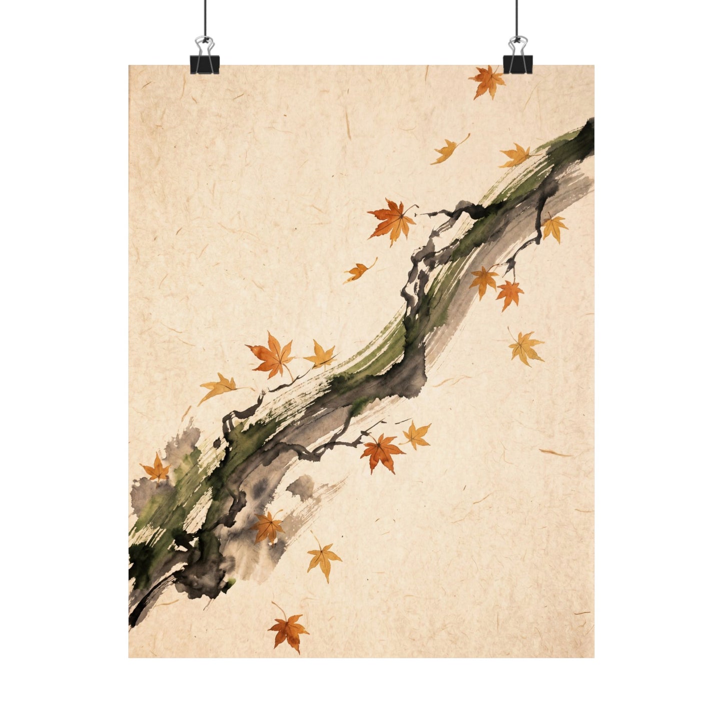 Ma Ink Brushstroke Wall Art Print - Zen Ukiyo E Inspired