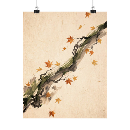 Ma Ink Brushstroke Wall Art Print - Zen Ukiyo E Inspired
