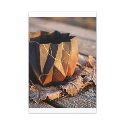 Paper Fold Gold Repair Canvas Art | Philosophical Kintsugi Art