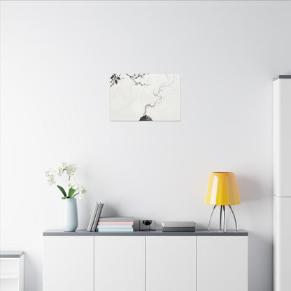 Calm Incense Smoke Canvas Art - Sumi E Zen