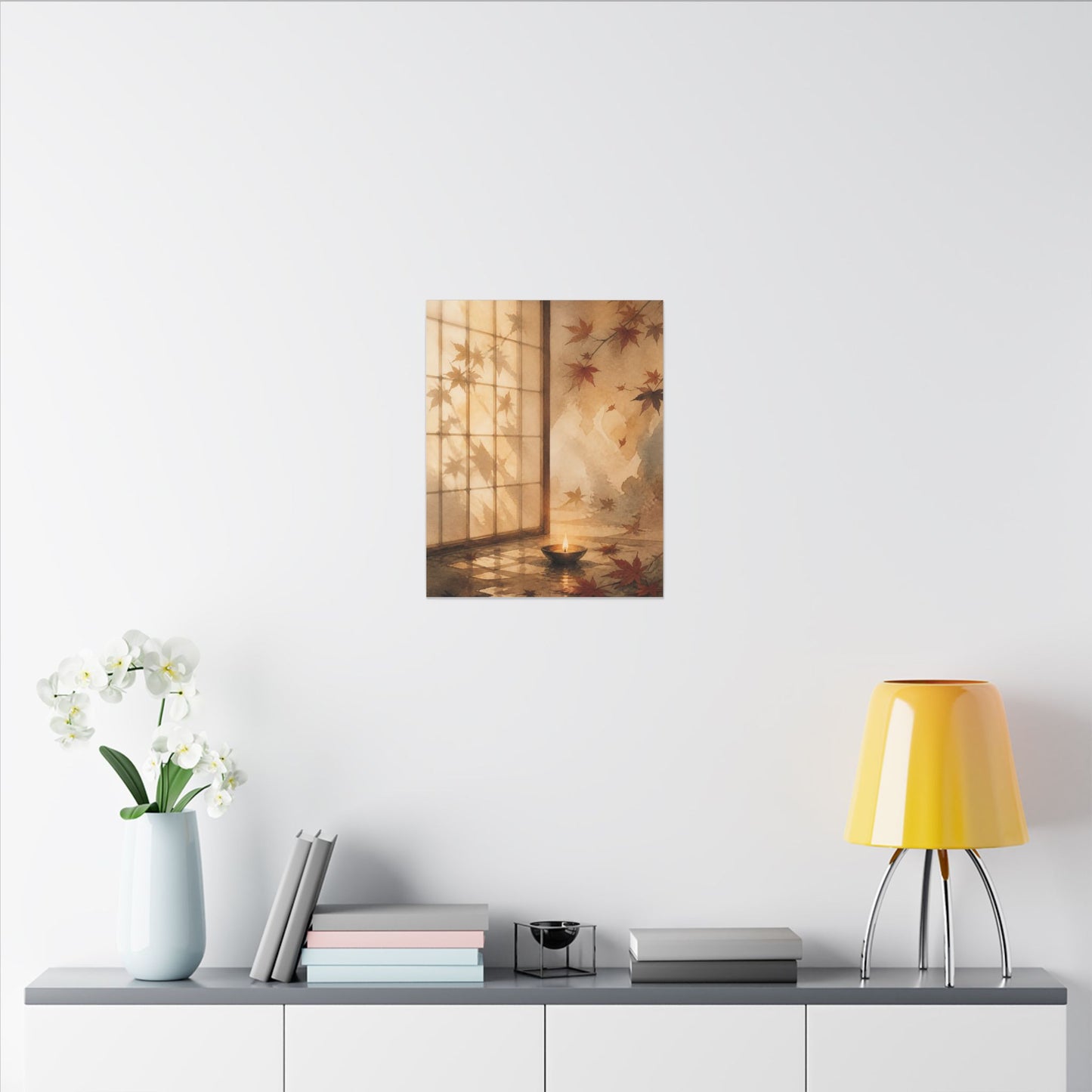 Candlelight Shoji Screen Canvas Art - Japandi Ma