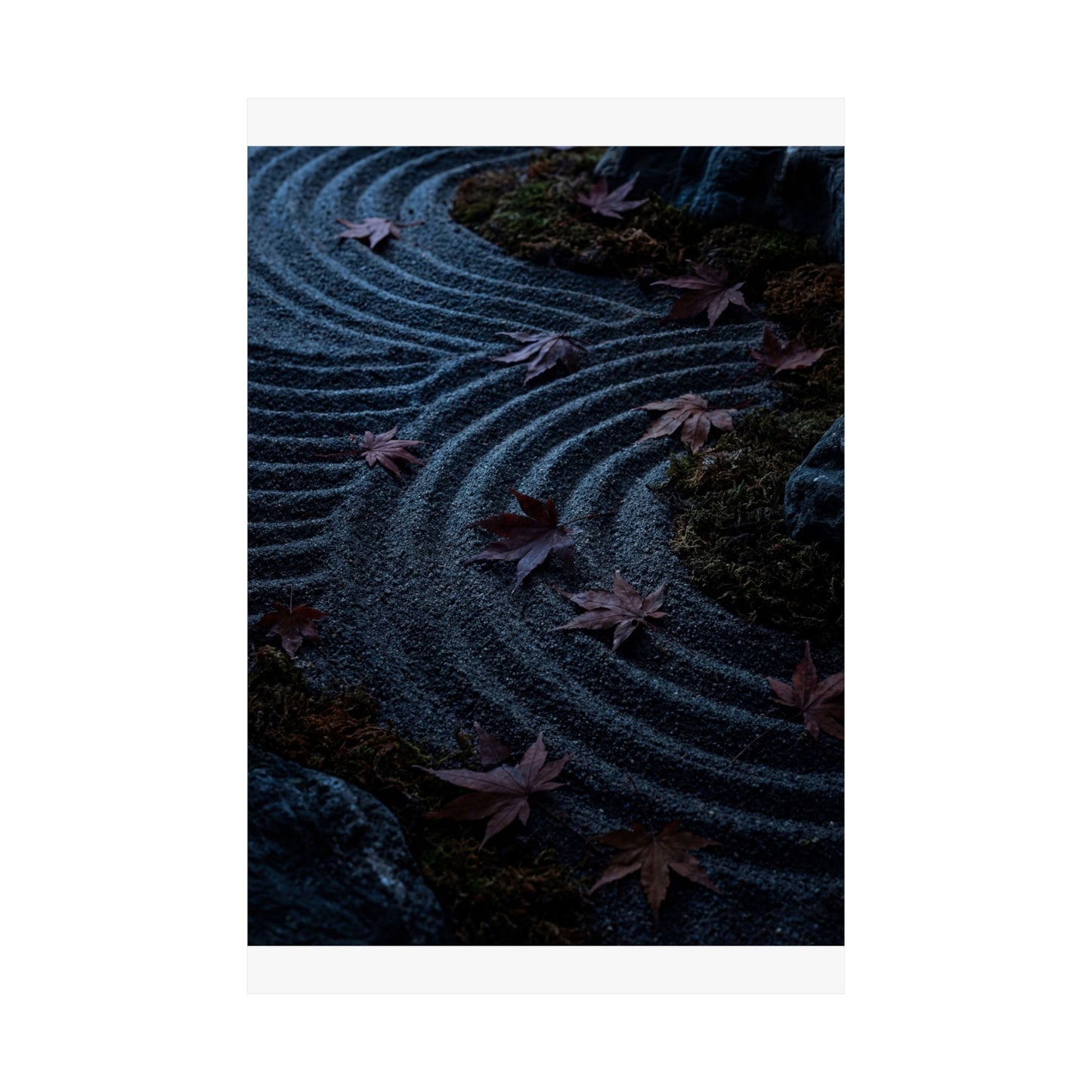 Autumn Rock Garden Dark Texture Wall Art Print | Moody Decor
