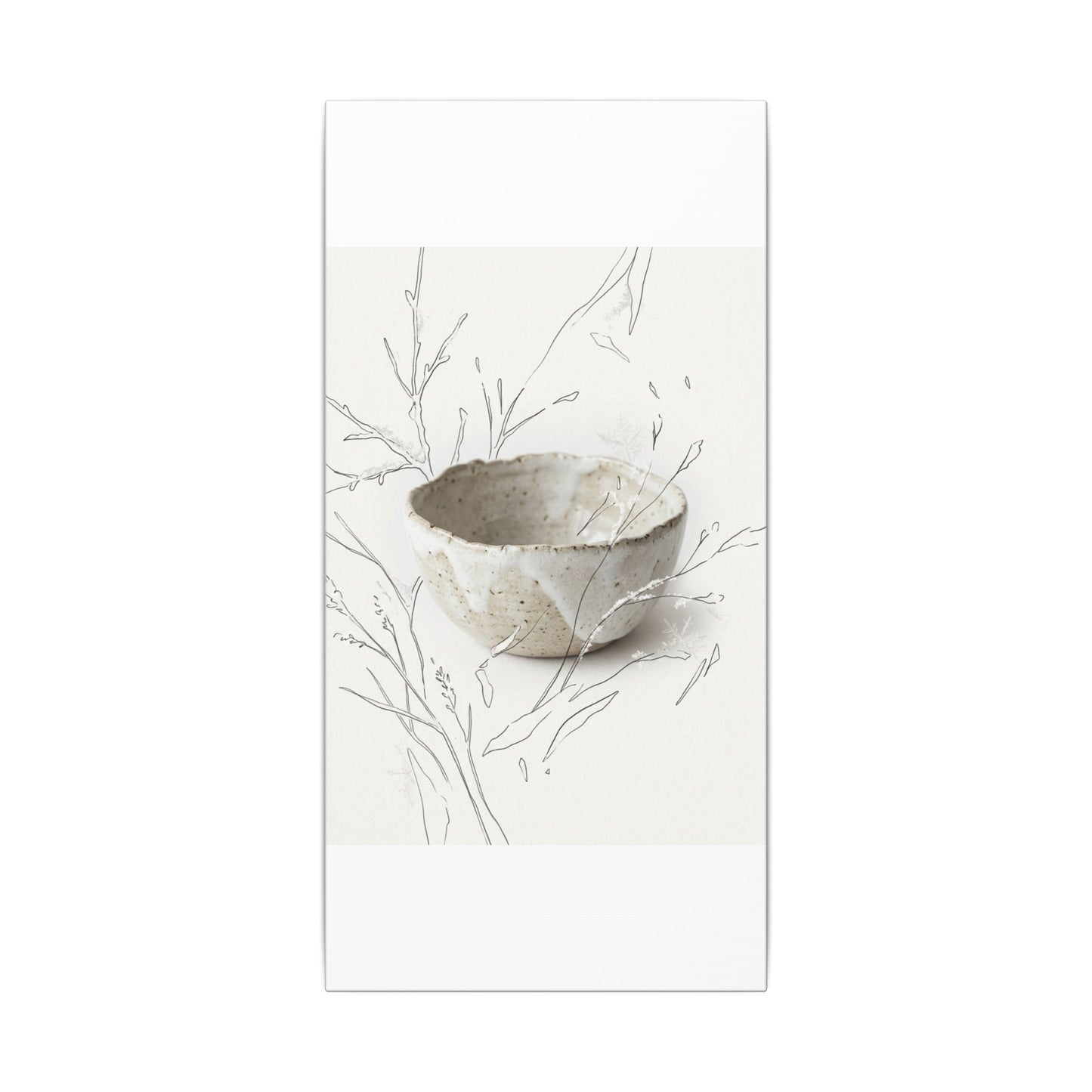 Neutral Ceramic Bowl Canvas Art - Minimal Line Japandi