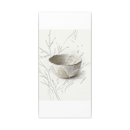 Neutral Ceramic Bowl Canvas Art - Minimal Line Japandi