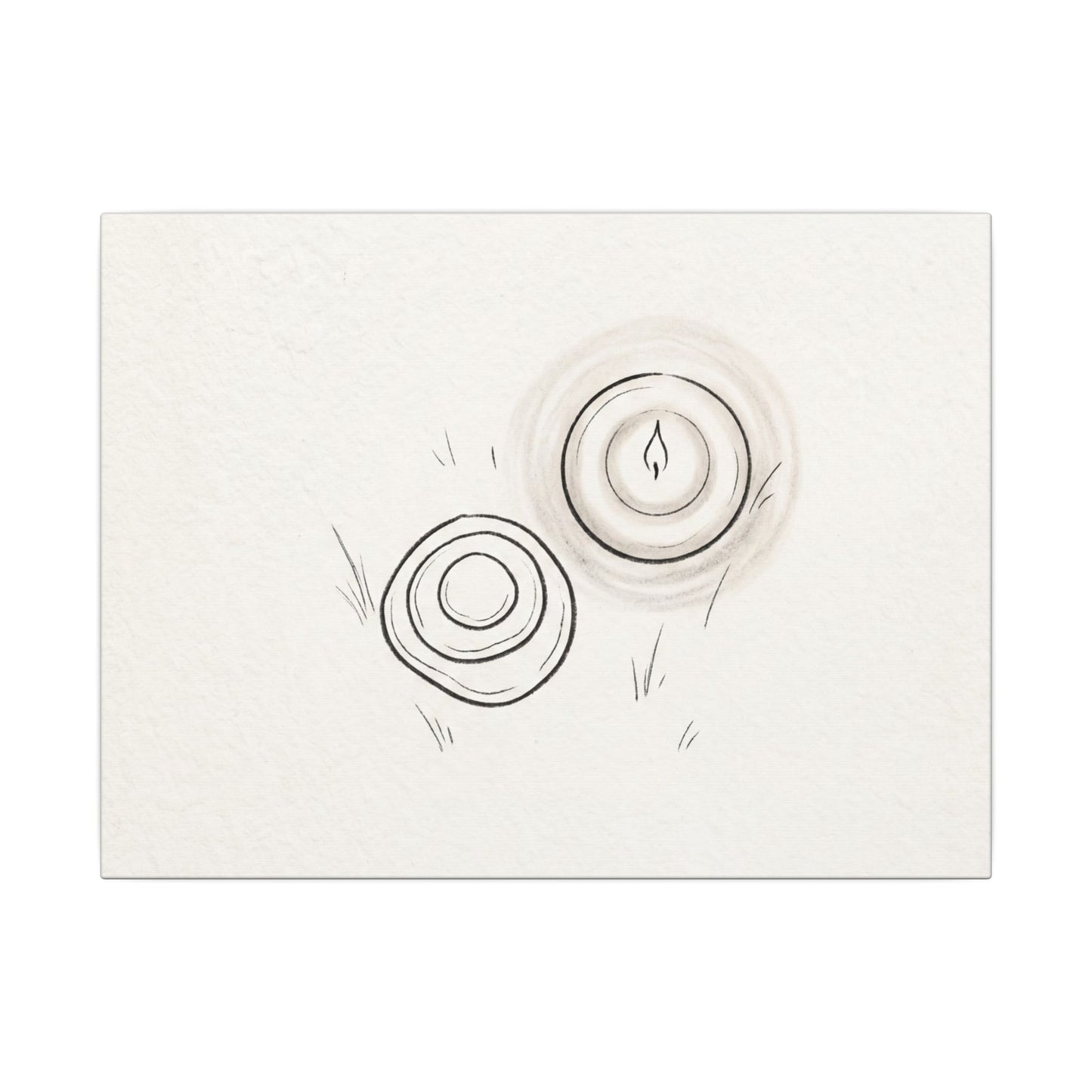 River Stones Canvas Art | Winter Japandi Minimal Line Art