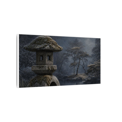 Stone Lantern Canvas Art | Winter Japandi Japanese Pattern Art