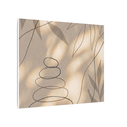 River Stones Minimal Line Canvas Art | Earthy Japandi Art