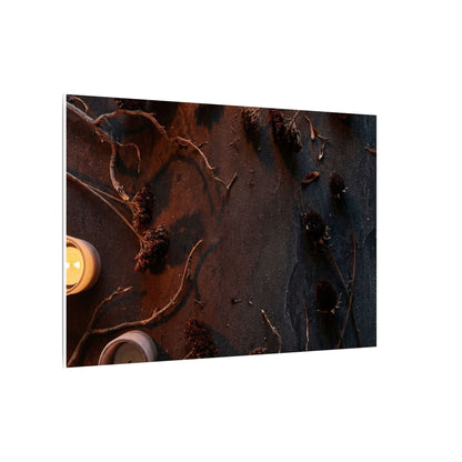 Dried Flowers Canvas Art | Winter Dark Japandi Moody Minimal Art