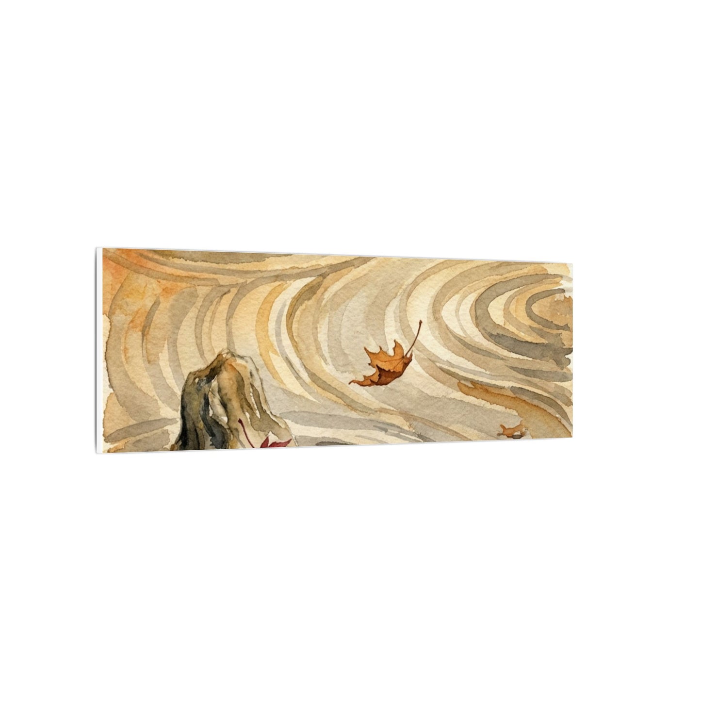 Autumn Rock Garden Watercolor Canvas Art | Neutral Decor
