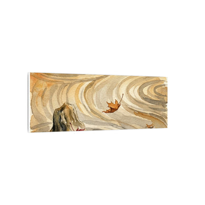 Autumn Rock Garden Watercolor Canvas Art | Neutral Decor