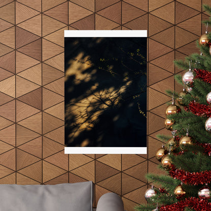 Shadow Play Spring Wall Art Print | Dark Japandi Bold Design
