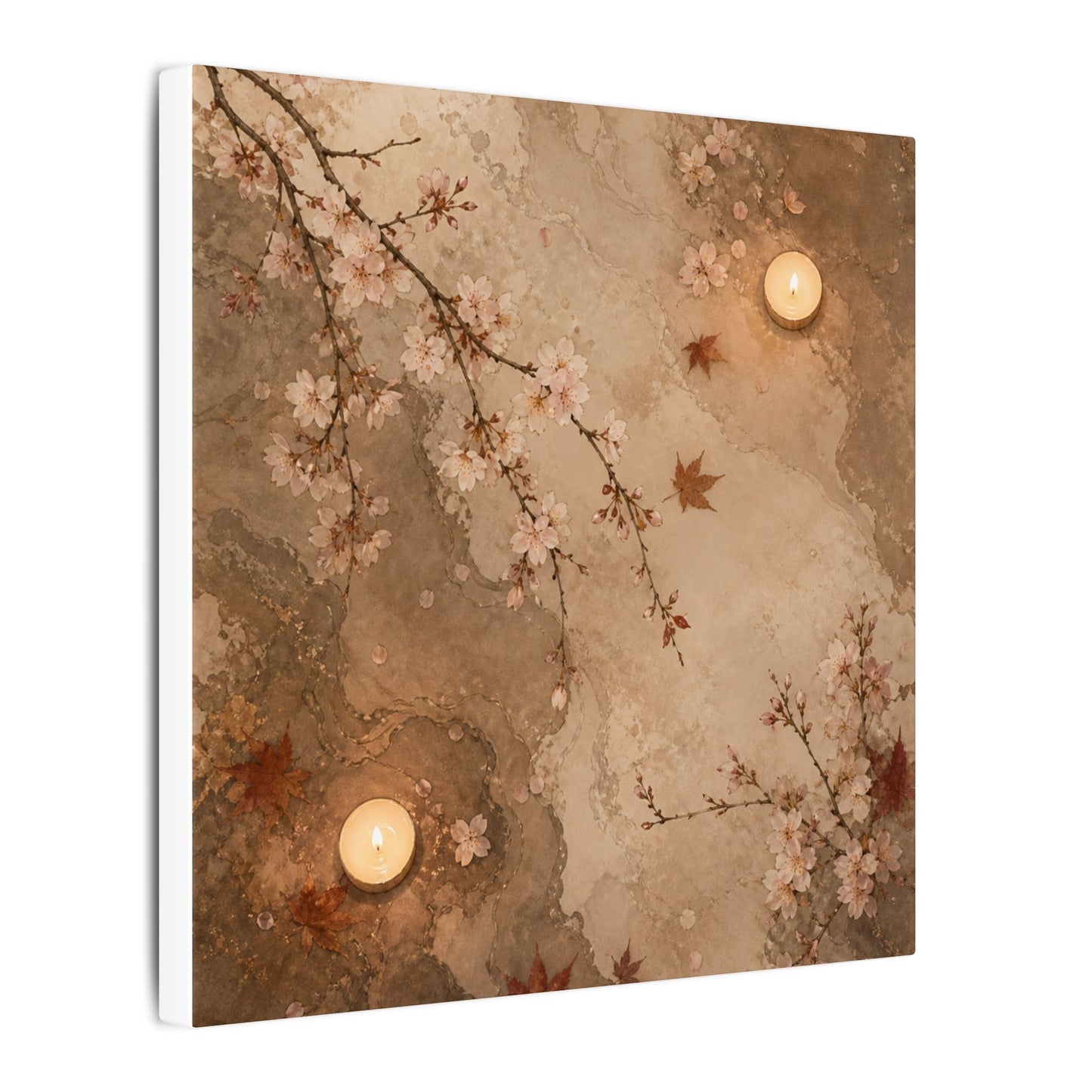 Cherry Blossom Canvas Art | Autumn Japandi Japanese Pattern Art