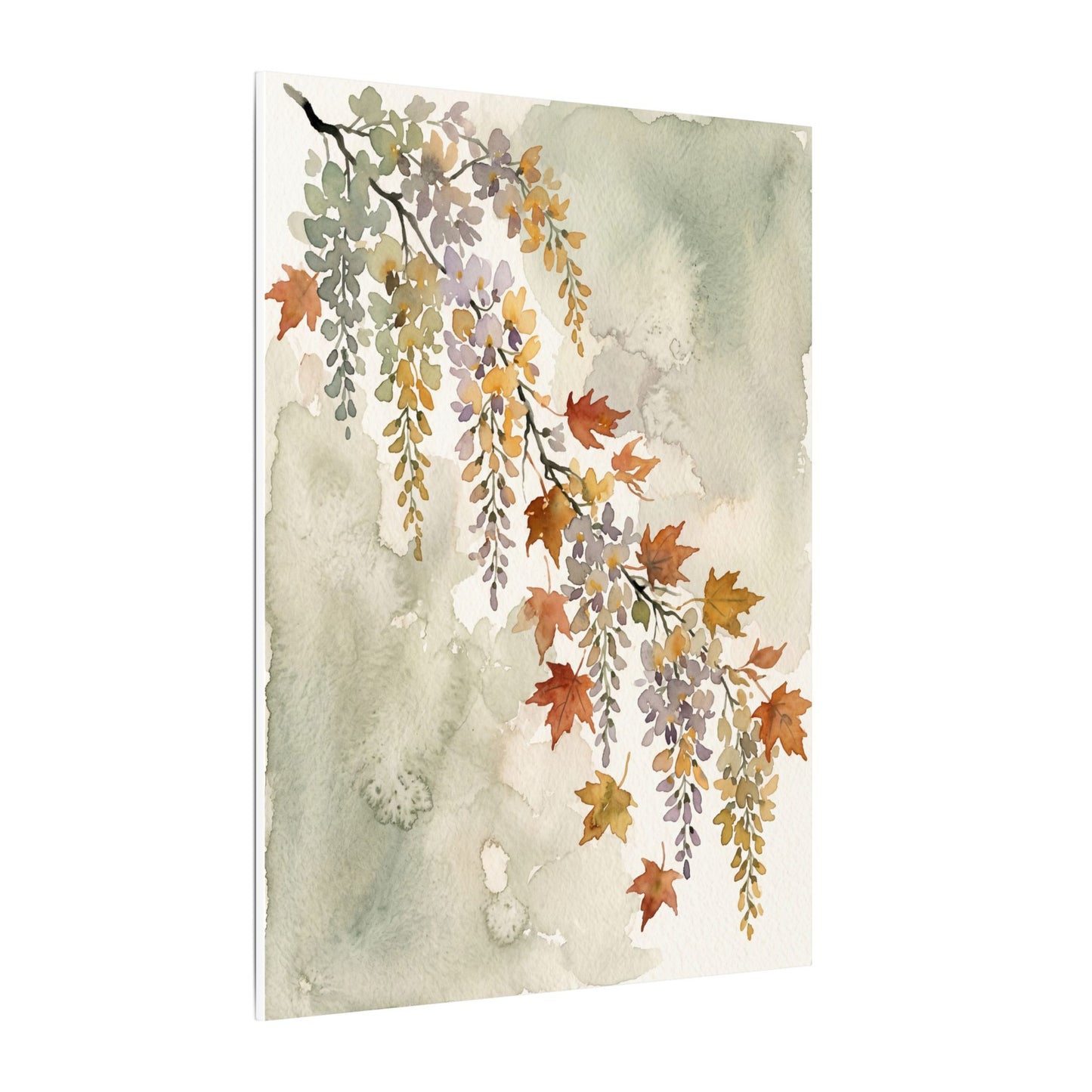 Ma Wisteria Canvas Art - Japandi Watercolor