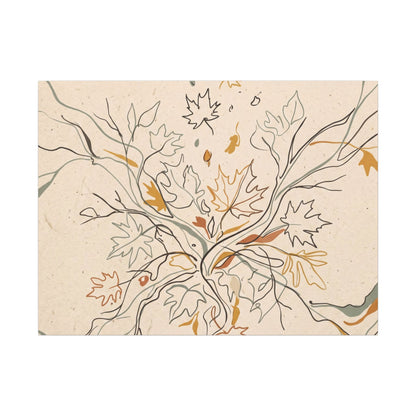 Warm Shadow Play Canvas Art - Minimal Line Japandi