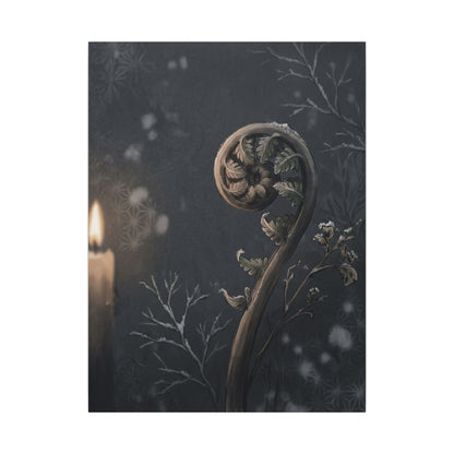 Candlelight Fern Unfurling Canvas Art - Japandi Ma