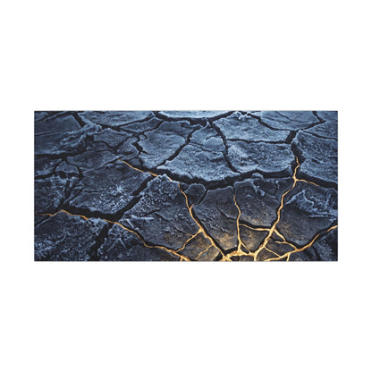 Moonlight Cracked Earth Canvas Art - Kintsugi Mono No Aware