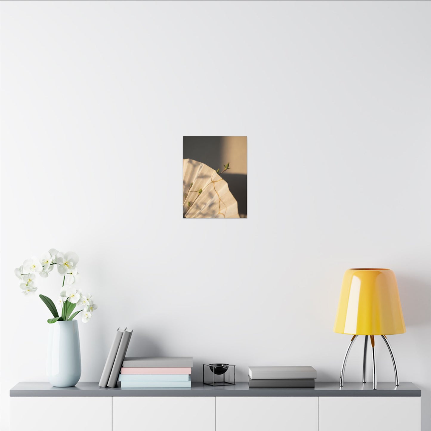 Paper Fold Gold Vein Canvas Art | Healing Kintsugi Art