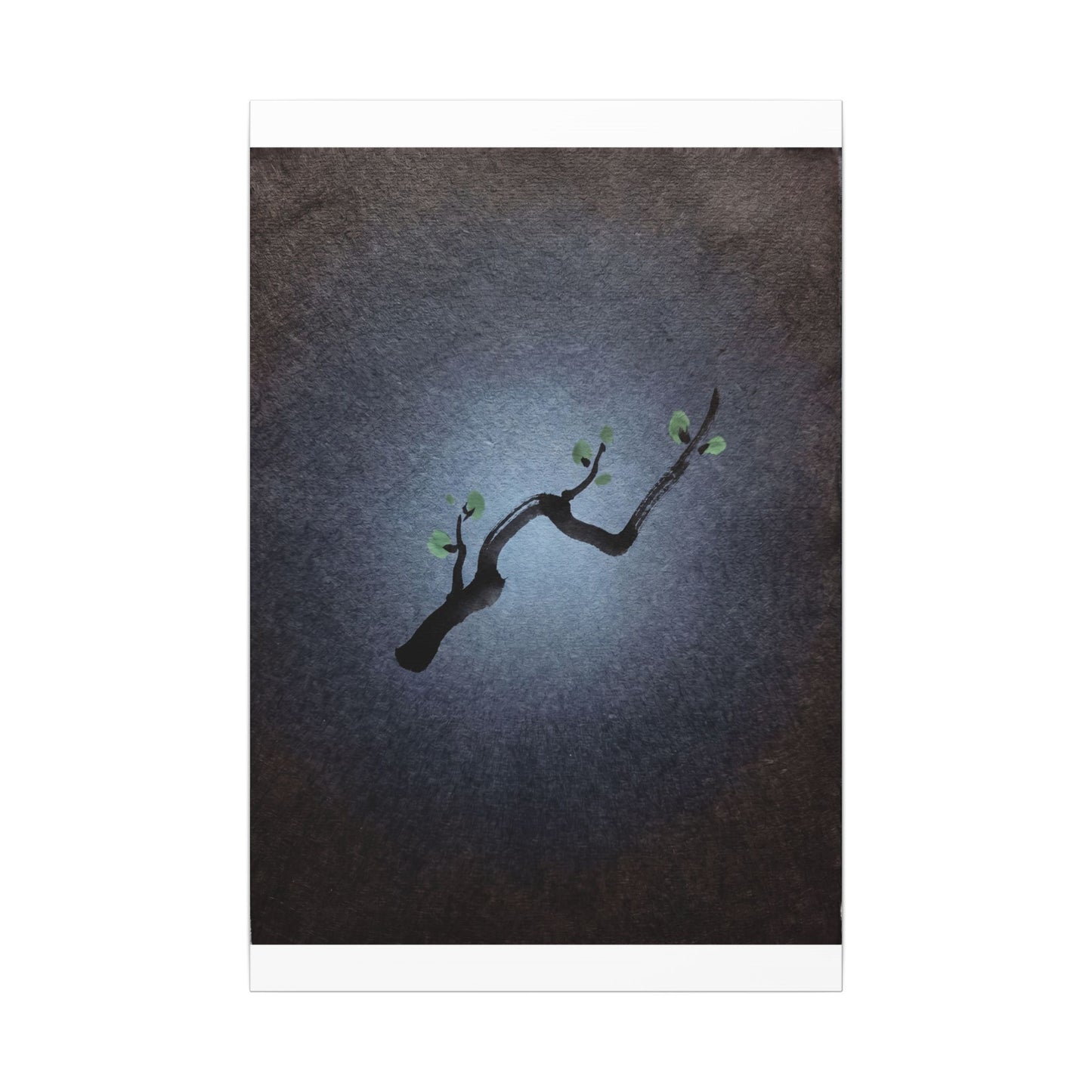 Ink Brushstroke Canvas Art | Spring Dark Japandi Moody Minimal Art