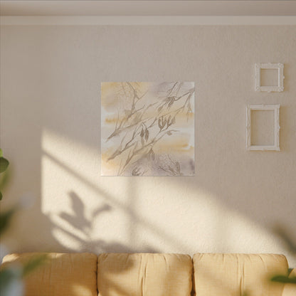 Shadow Play Winter Canvas Art | Japandi Warm Design