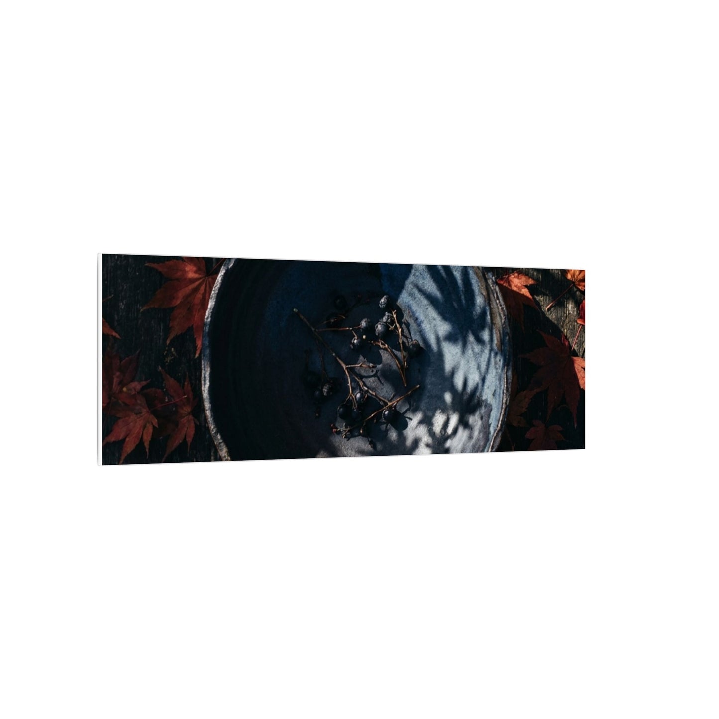Autumn Ceramic Bowl Shadow Zen Canvas Art | Bold Decor