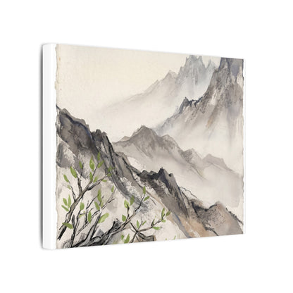 Spring Mountain Mist Texture Canvas Art | Warm Decor