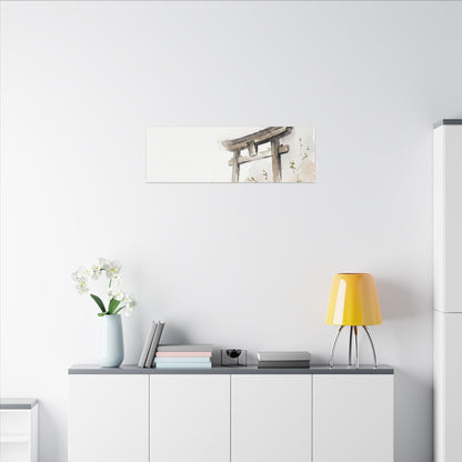Fukinsei Torii Gate Canvas Art - Japandi Watercolor