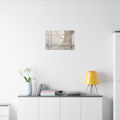 Winter Shoji Screen Japanese Pattern Canvas Art | Elegant Decor